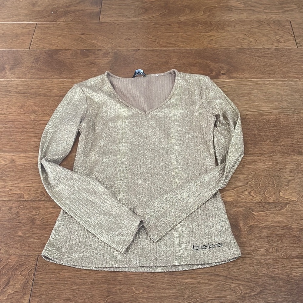 BEBE gold top size small